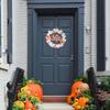 Wooden Spooky Halloween Welcome Door Sign Funny Cute Ghost Cat Pumpkin Hanger Wreath Cartoon Creative Wall Hanging Pendant Props