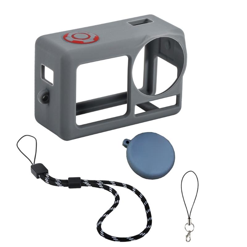 Silicone Camera Protective Cover Lens Guard Scratch-proof Case Sleeve for Action 5 Professional Camera with Lanyard