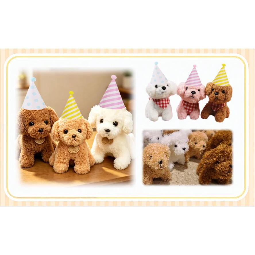 8-24Set Teddy Dogs DIY Adopt A Puppy Party Favors Mini Plush Puppy Stuffed Dogs with House and Stickers for Birthday Party Gifts