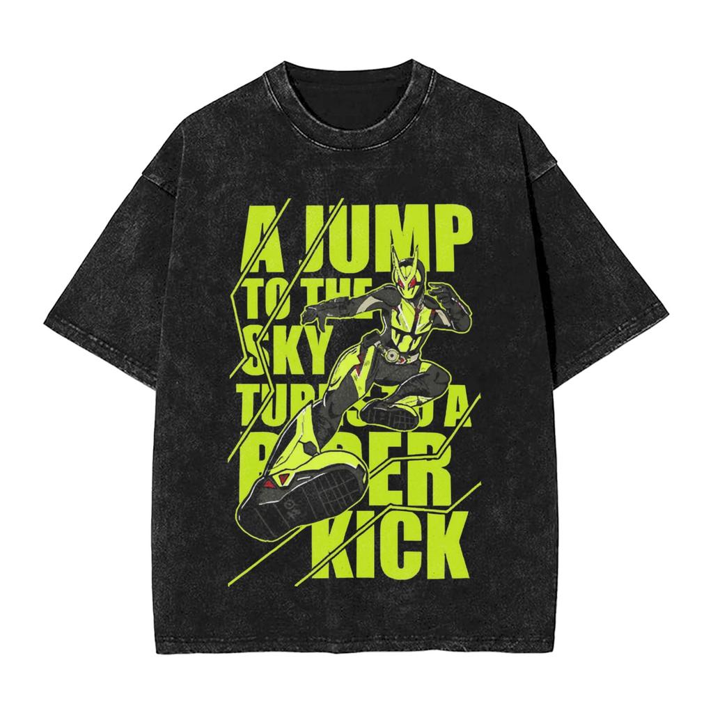 Kamen Rider Zornow Washed T Shirts Streetwear Hip Hop Fashion TShirts Tees Tops for Men Women 100 Cotton Harajuku Summer