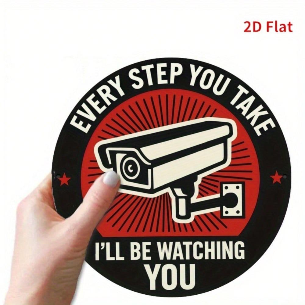 Security Camera Warning Sign Metal Tin Sign for Home Farm Garage Shop Wall Decor Property Protection