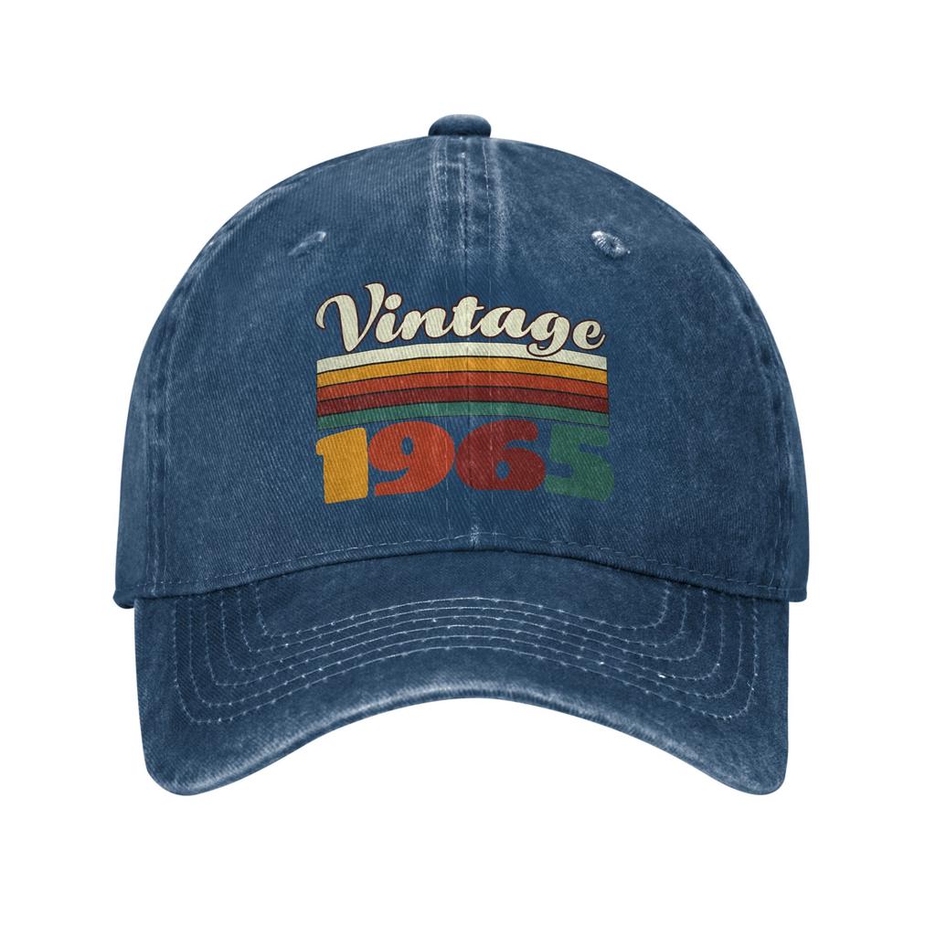 Vintage 1965 Birthday Gift Washed Baseball Cap  Street Style Sun Trucker Hat Summer Men Adult Kpop Rock Baseball Caps