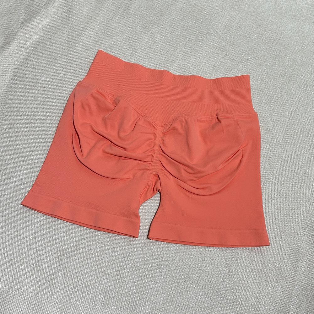 DFYNE Candy Color Raffung Nahtlose Yoga-Shorts - Dreiteiliger Bund, Enge Passform