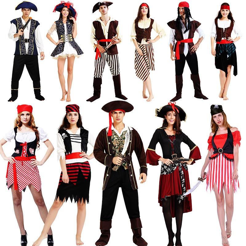 Halloween Costume Pirate Costume Queen Costume Caribbean Cosplay Costume Couple Male Captain Jack