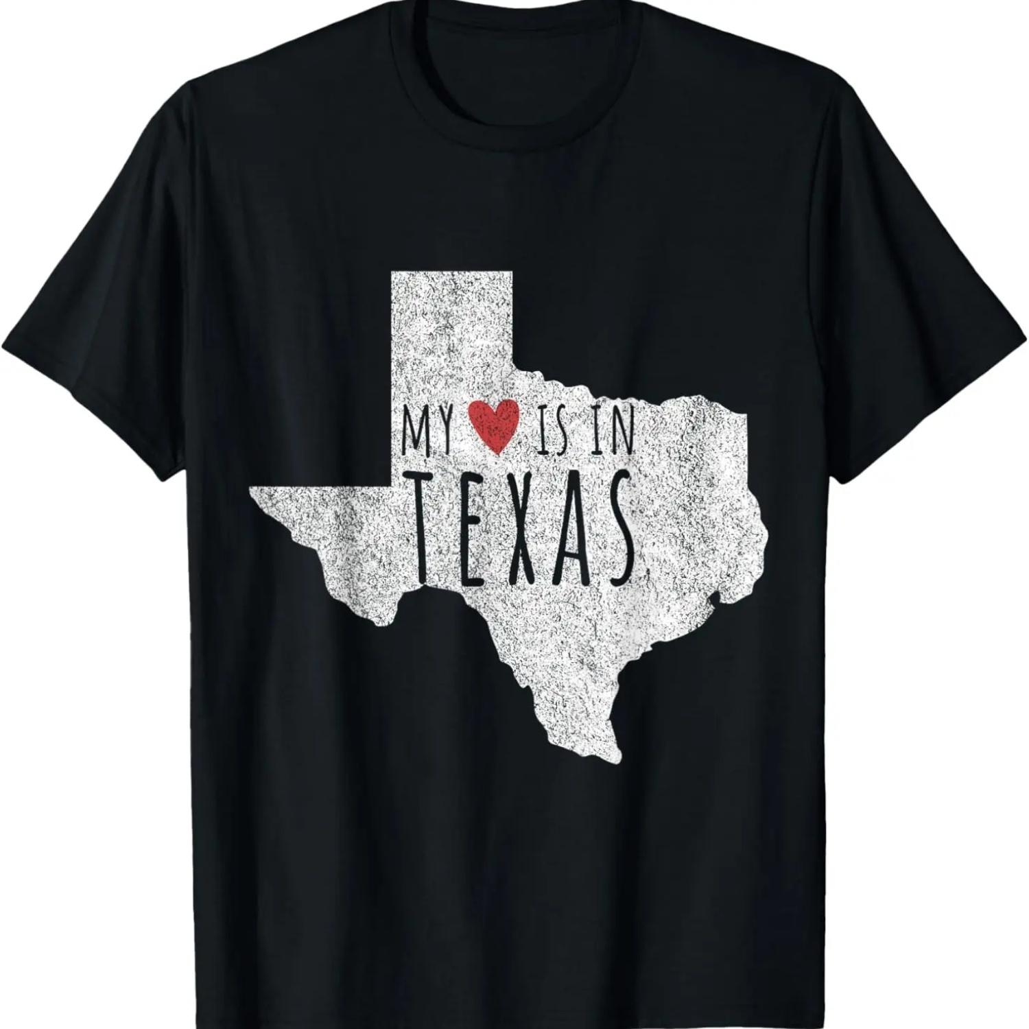 My Heart Is In Texas Funny Texas Roots Texas T-Shirt XXXXXL чёрный