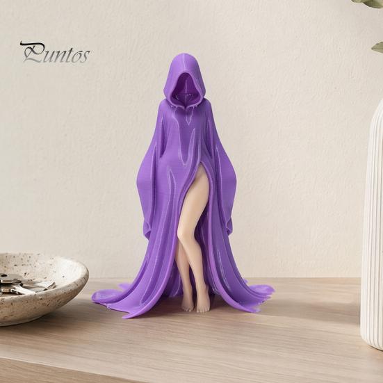Soft Furnishing Accessory Purple Robe Girl Ornament, Gothic Halloween Style Sculpture, Durable Decor Figurine PLA Unique Collectible Figurine,