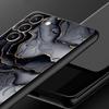 Watercolor Marble Phone Case For Samsung Galaxy S26 Ultra S25 Plus S24 FE S23 S22 5G S21 S20 Cover Black Soft