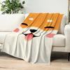 Cute Puppy Corgi Cartoon Dog Funny Face Flannel Warm Comfort Soft Plush Blanket for Sofa Living Room Office Bedroom Travel Gift