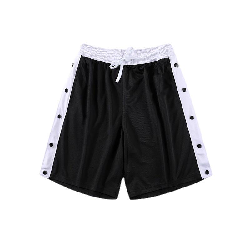 Men's American Style Quick-Dry Sports Shorts - Basketball & Marathon Training Snap-Button Loose Fit - Five-Point Length