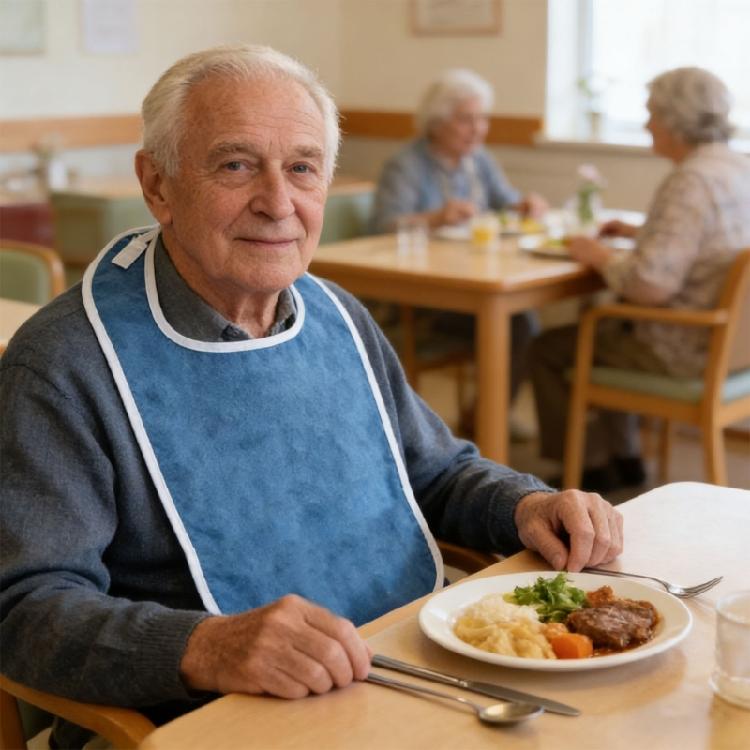 4Pcs Protective Meal Bibs Feeding Bibs For Senior Adult Practical Nursing Solution for Hospital Nursing Home Elderly