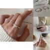 S925 Elegant Adjustable Sterling Silver Ring For Women Featuring Minimalist Geometric Design