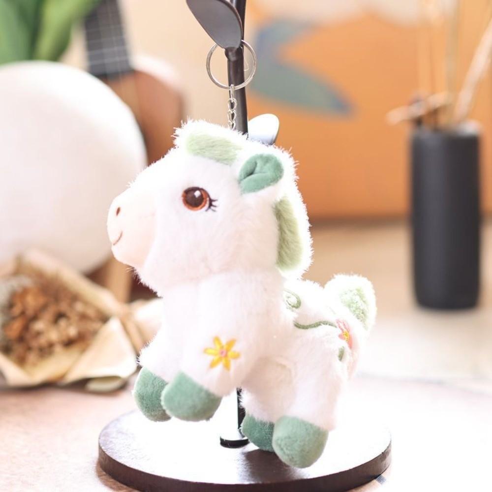 New Stuffed Animal Horse Plush Doll Year of The Horse Mascot Hanging Decor Plush Pony Keychain Soft 15cm Pony Pendant Girl Gift