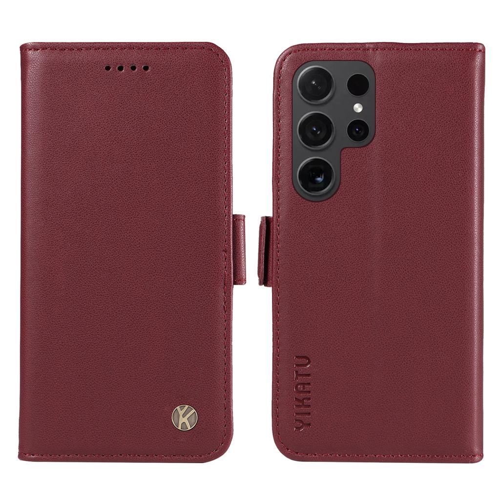 For Samsung Galaxy S24 Ultra Wallet Phone Case YIKATU YK-003 Leather Stand Cover