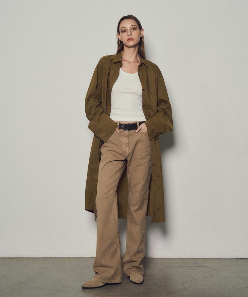 CITTA Cut-Out Long Coat Shirt_Ctt338 (Khaki)