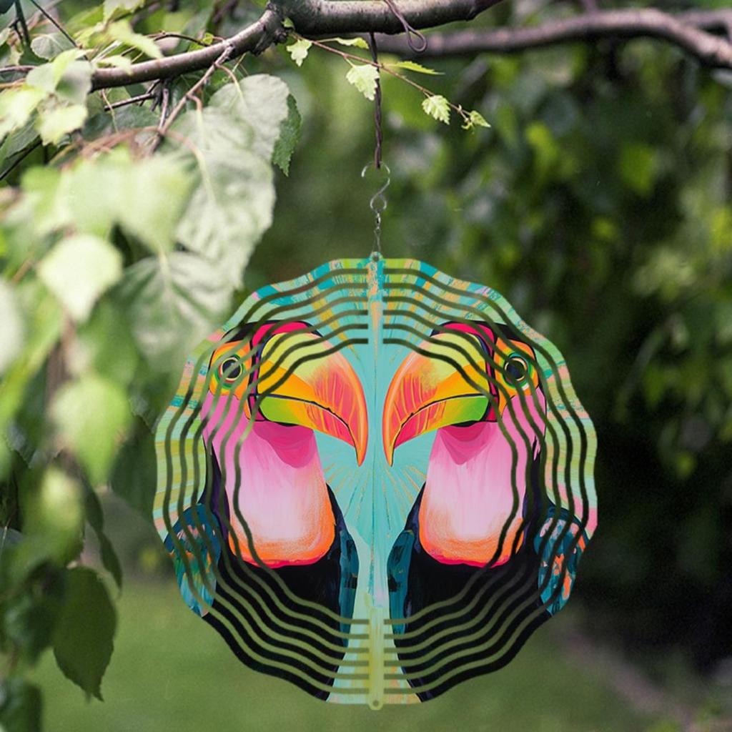 Hanging Wind Chime 25.4cm for Outdoor Garden Decor Spring Summer Dynamic Art Design 360 Rotating Hook No Electricity