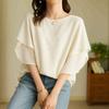 Top Estivo da Donna in Chiffon con Maniche a Pipistrello, Nuova Blusa Casual Traspirante a Maniche Corte Larga con Girocollo