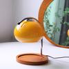 Candle Warmer Lamp Wooden Rack Iron Stand Glass Lampshade Decorative Retro Candle Melting Lamp with Timer