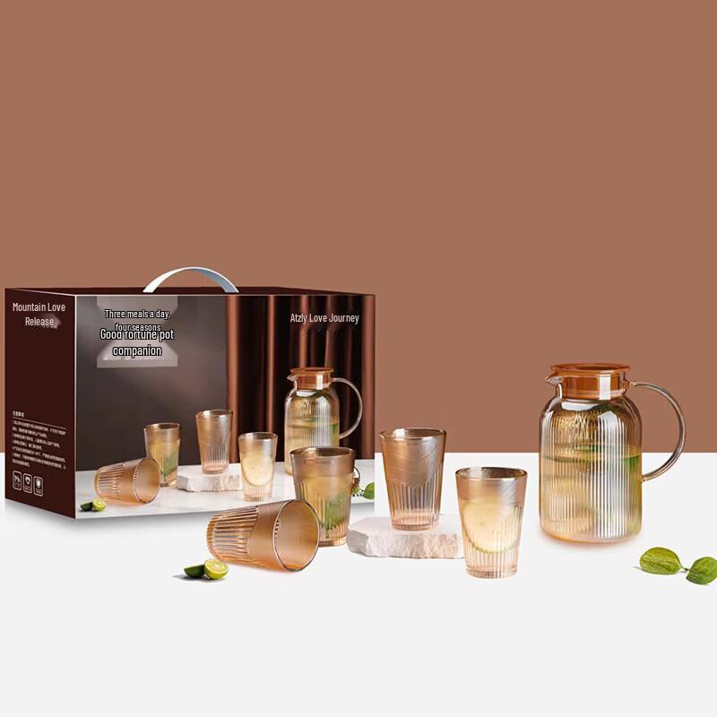 

Tuoqiao 5-Piece High Borosilicate Glass Cold Water Pitcher Set