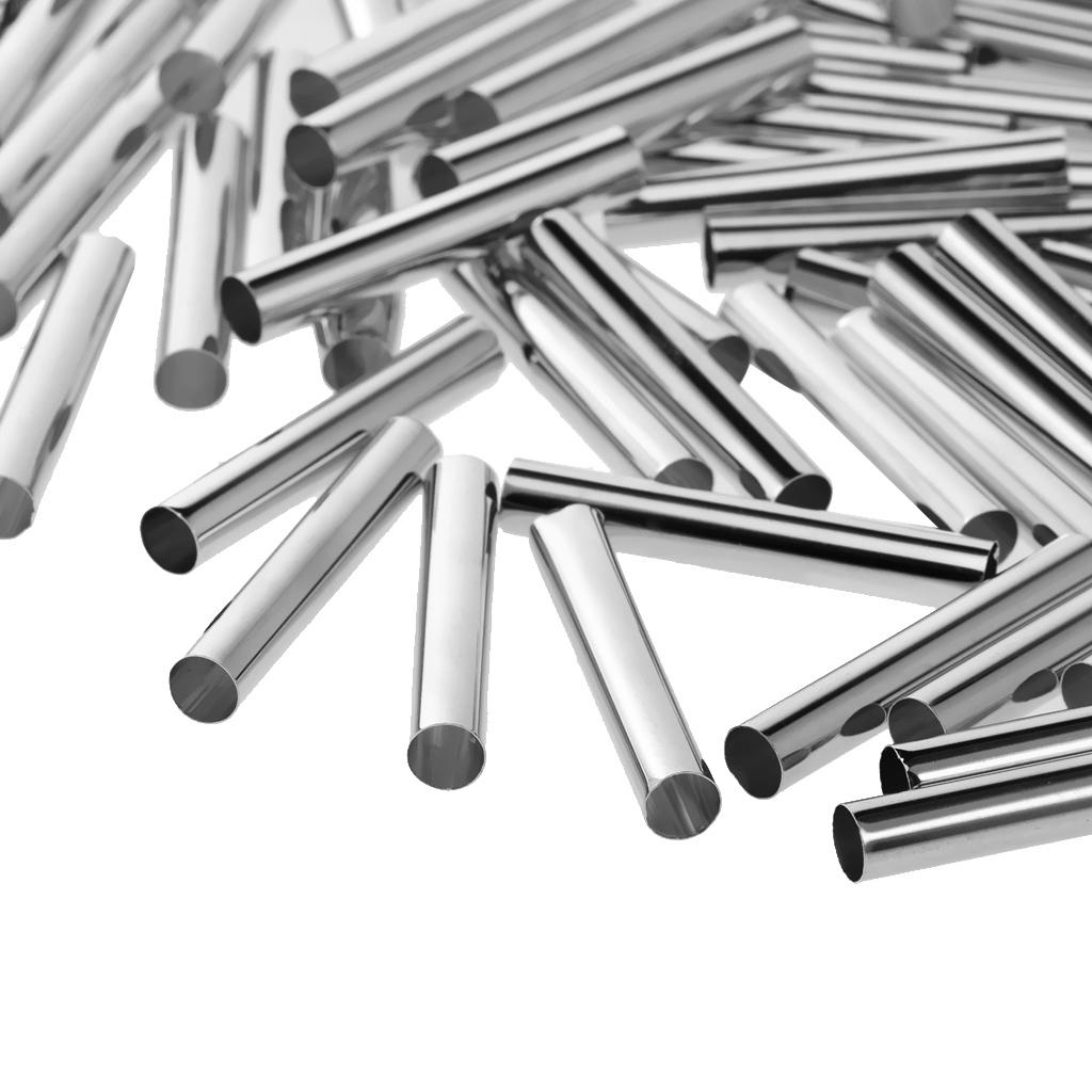 100pcs Tube Beads Smooth Spacer Metal Tube Spacer Beads Jewelry Findings