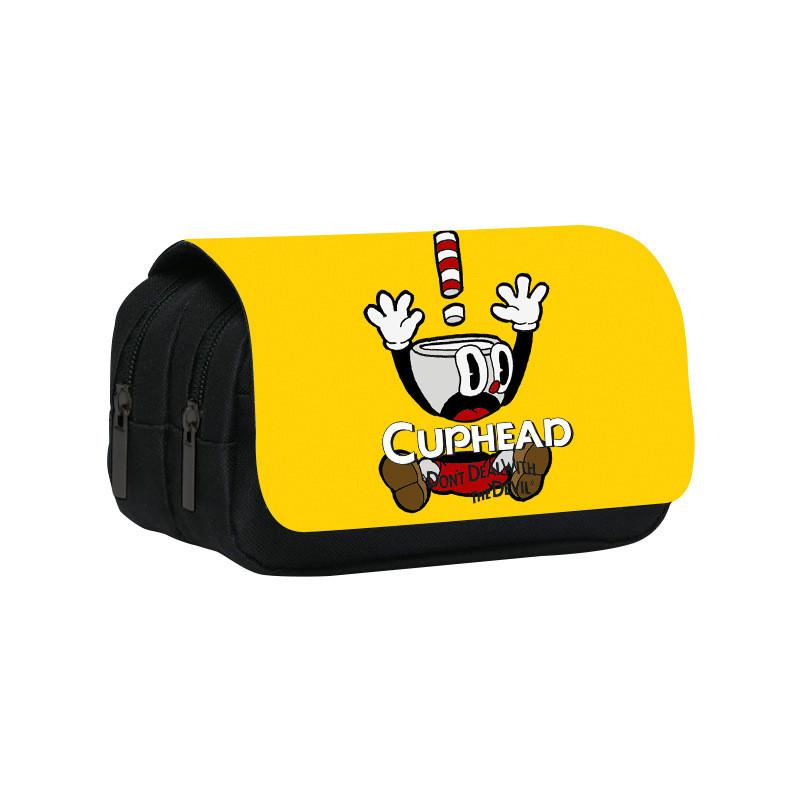 Cuphead Themed Travel Pencil Bag With Durable Polyester Material For Teens And Kids