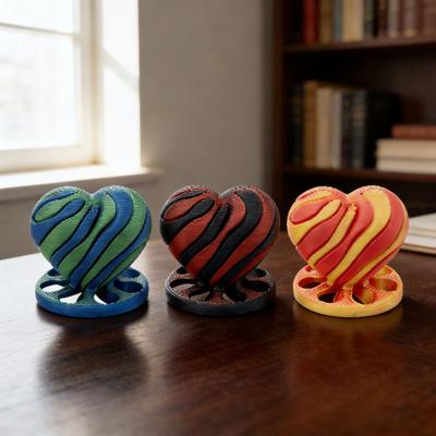 3D-gedruckte Herzfigur Mini-Herz Spiralförmiges Fidget-Spielzeug Spaß Schreibtischdekoration Angst Stressabbau Geschenk für Kinder Erwachsene