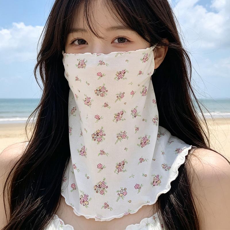 Full-Face Sun Protection Face Mask for Women Breathable Veil Mask for Summer Outdoor Activities Driving and Cycling with Built-in Neck Warmer