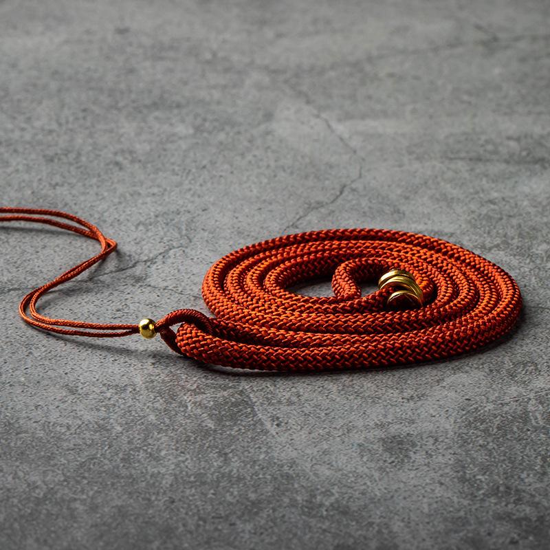 

Handmade Adjustable Black and Red Woven Copper Pendant Necklace for Men and Women