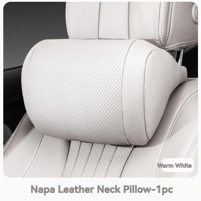 

Napa Faux Leather Car Headrest Pillow - Car Headrest Neck Pillow Interior Products Four Seasons Universal Pillow Suitable for Most Car Models белый