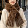 Thickened Women's Scarf Windroof Winter Collar Scarf Soft Faux Rabbit Fur Scarf  Winter