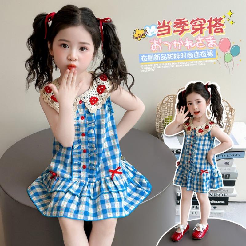 Girls Summer Cotton Tank Dress Thin Stylish Fashionable Baby Sundress