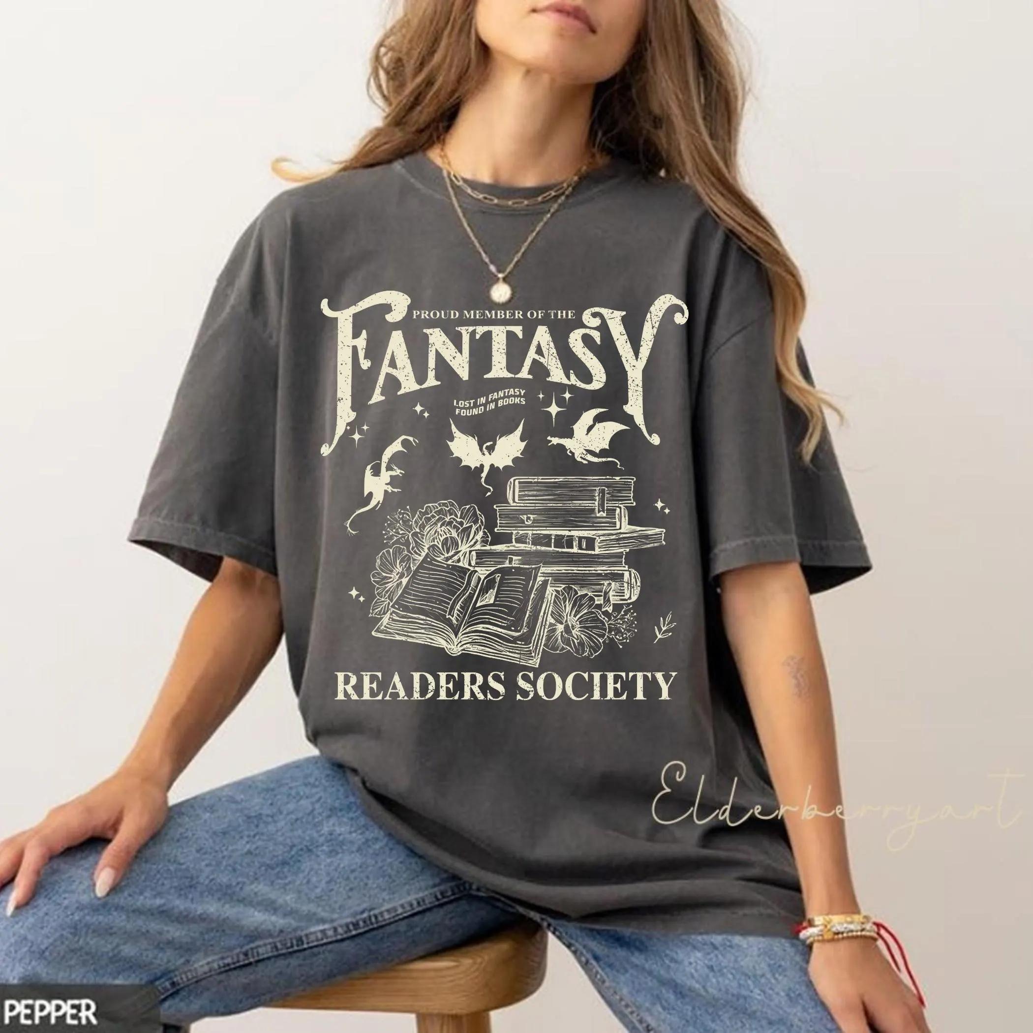 

Summer Womens Vintage Fantasy Reader TShirt Cotton and Breathable Short Sleeve Streetwear Oversized Loose Casual S