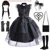 Mittwoch Addams Vintage Spitze Gothic Maxikleid für Mädchen 3 bis 8 Jahre