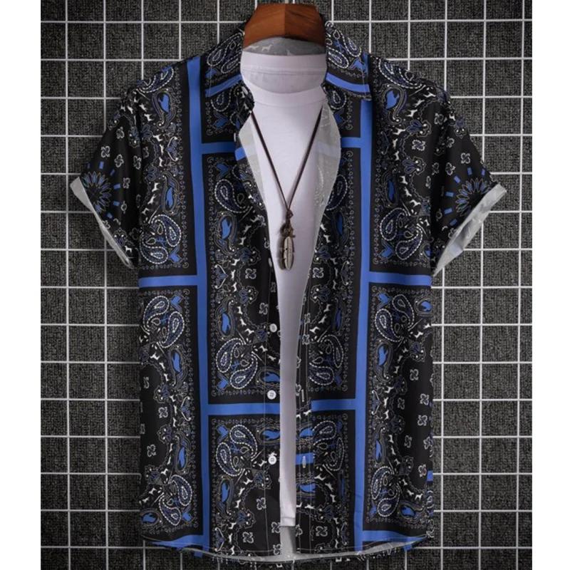 

Shirts For Men 3d Patchwork Plaid Printed Men’S Clothing Summer Casual Short Sleeved Daily Street Tops Loose Oversized Shirt 5XL