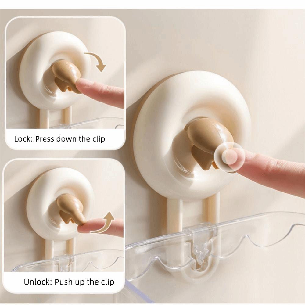 Multifunctional Suction Cup Storage Basket Transparent Removable Bathroom Organizer Shelf Drill-free Wall Mounted Shelf
