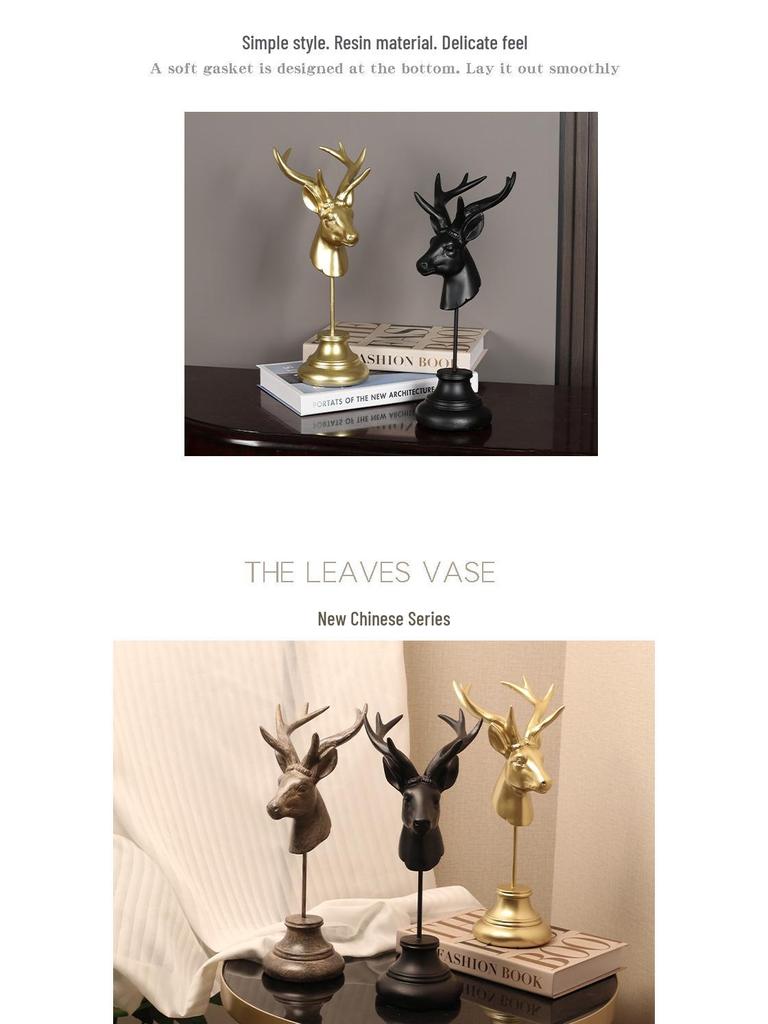 European Retro Deer Head Ornament: Creative Antler Decor for Living Room or Wine Cabinet