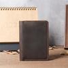 Mens Credit Card Holder Retro Handmade Short Ultra Thin Slim Crazy Horse Leather Durable Portable Small Wallet