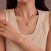 GEMCHIC Women's 18K Gold Plated Stainless Steel Shell & Starfish Pendant Necklace and Bracelet Set