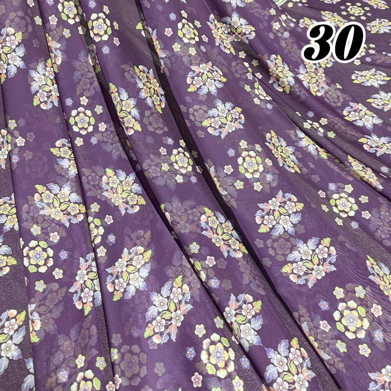 100*150cm Tecido Chiffon Floral Estilo Chinês Grupo de Chá Estampa Floral Tecido DIY Vestido Hanfu Fantasia de Dança de Casamento Decoração