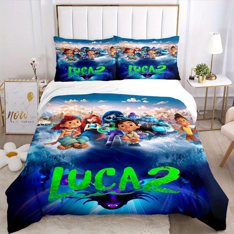 Juego de Ropa de Cama Inspirado en el Póster de la Película Luca 2 (3 Piezas) Incluye Funda Nórdica y Fundas de Almohada, Adecuado para Todas las Estaciones B061
