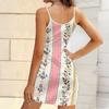 Robe d'été moulante sans manches avec poches, imprimé géométrique et à rayures rétro, sexy, coupe ajustée, élégante, pour la fête