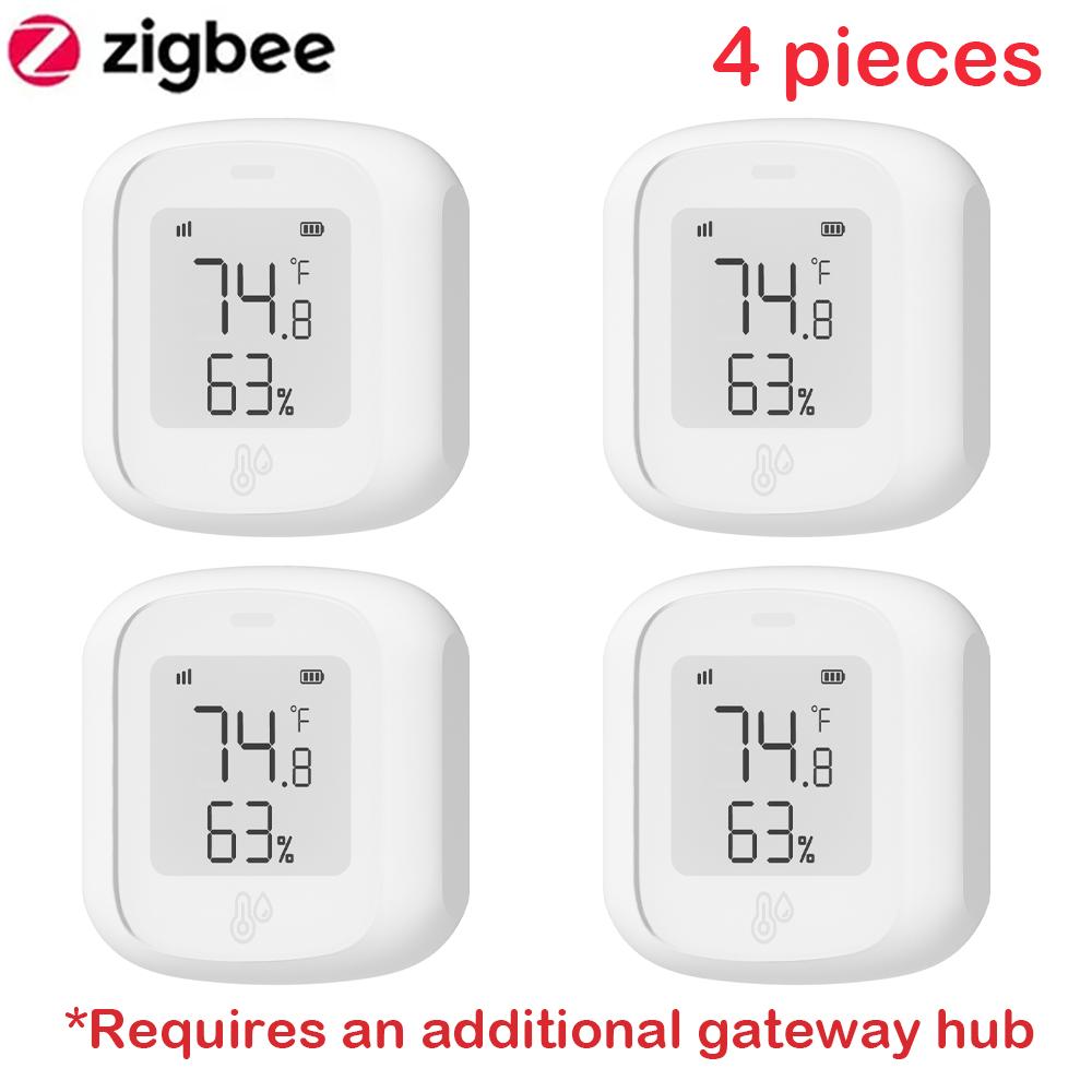 ZigBee / WIFI Temperature  Humidity Sensor For Tuya LED Screen  Smart Linkage Thermo-hygrome Voice Control For Google Home Alexa