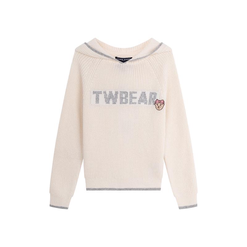 Teenie Weenie Kids Girls' Hooded Long Sleeve Knit Sweater