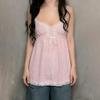 Spicy Summer Striped Lace Bow Tie Camisole: Slim-Fit European American Style