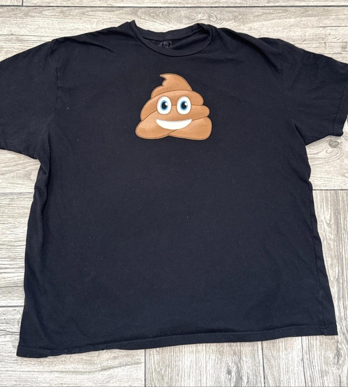 Poop Emoji Short Sleeve T-Shirt - Size 2XL S