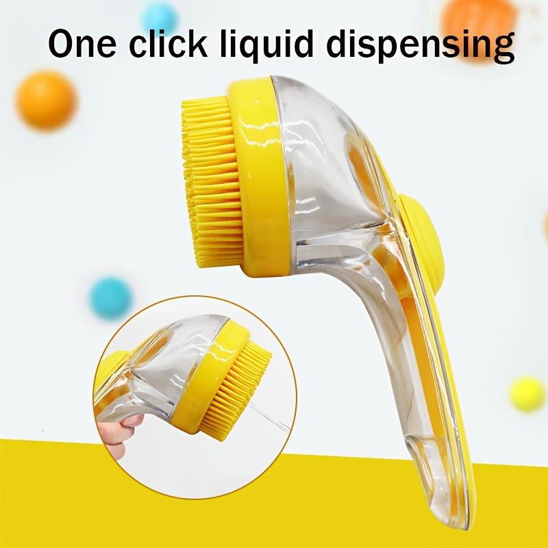 2pcs Soys Self-Cleaning Pet Massage & Bath Brush Suitable for Dogs & Cats with Built-In Shampoo Dispenser, Detangling Brush & Massager, Gentle