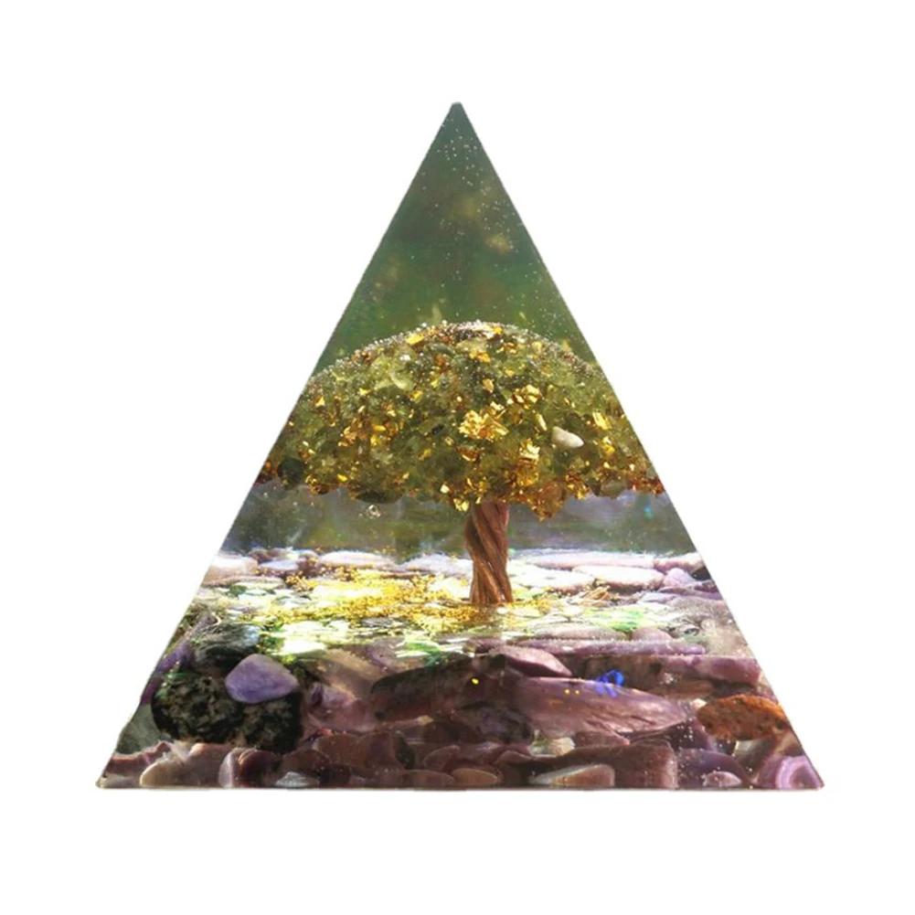 Handmade Orgone Pyramid Natural Crystal Reiki Chakra Orgonite Energy Generator Jewelry Home Office Decoration Gift