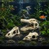 Lifelike 3D Skull Reptile Cave Hollow Out Reptile Climbing Shelter  Water Grass Landscape