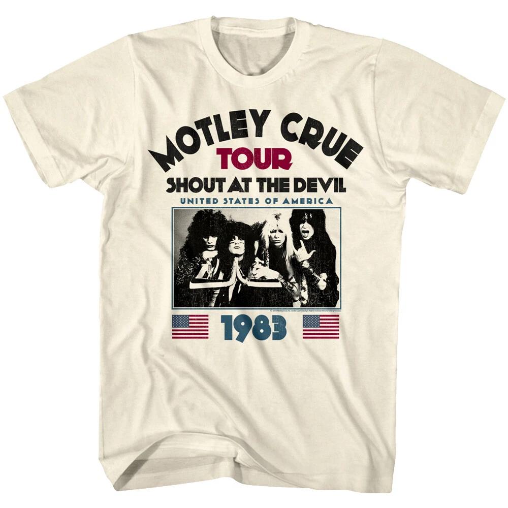 Motley Crue Shout at the Devil USA Tour 1983 Men s T Shirt Heavy Metal Rock Top S