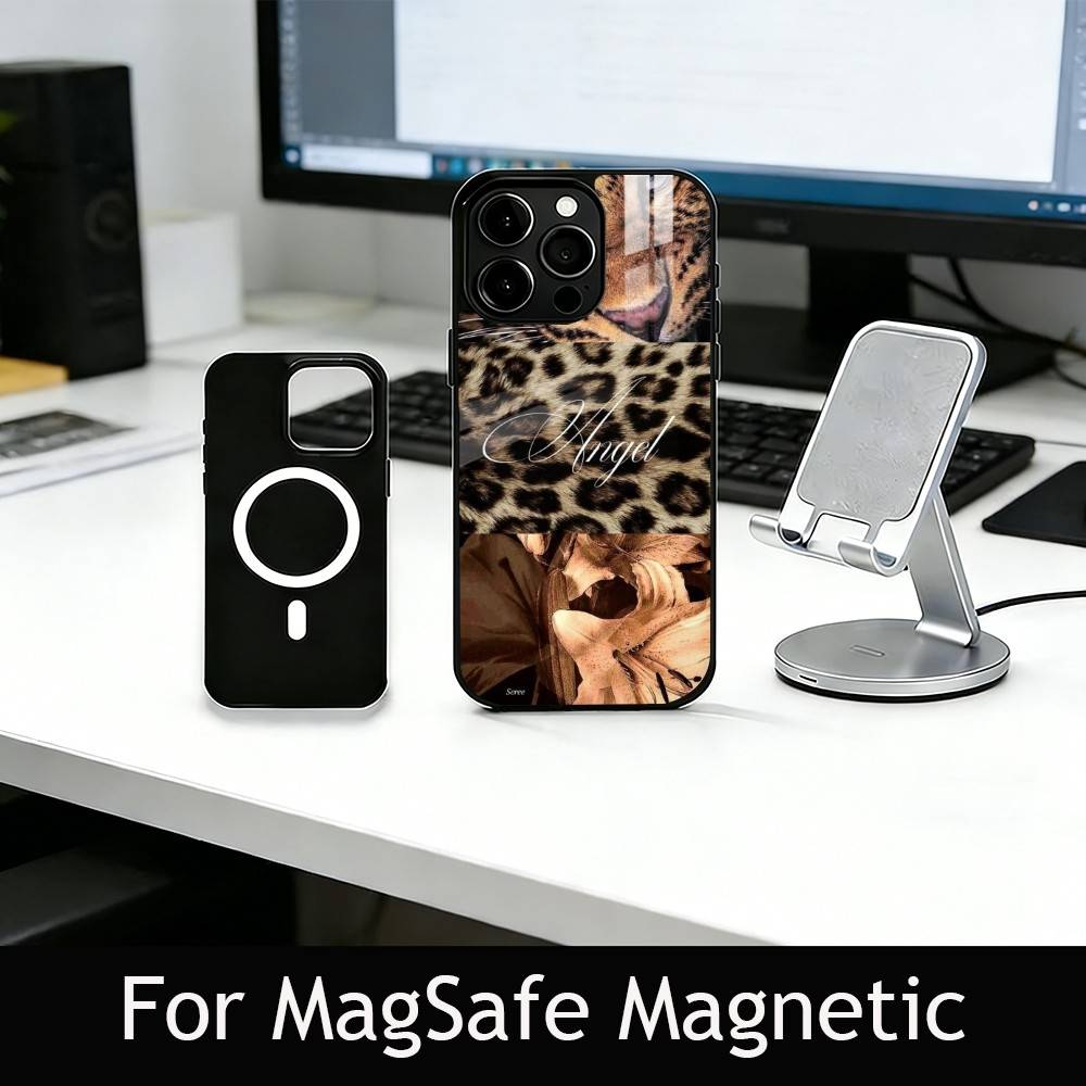 Fashion leopard print Phone Case For iPhone17,16,15,14,13,12,11 Plus,Pro Magnetic For Magsafe Wireless Charging