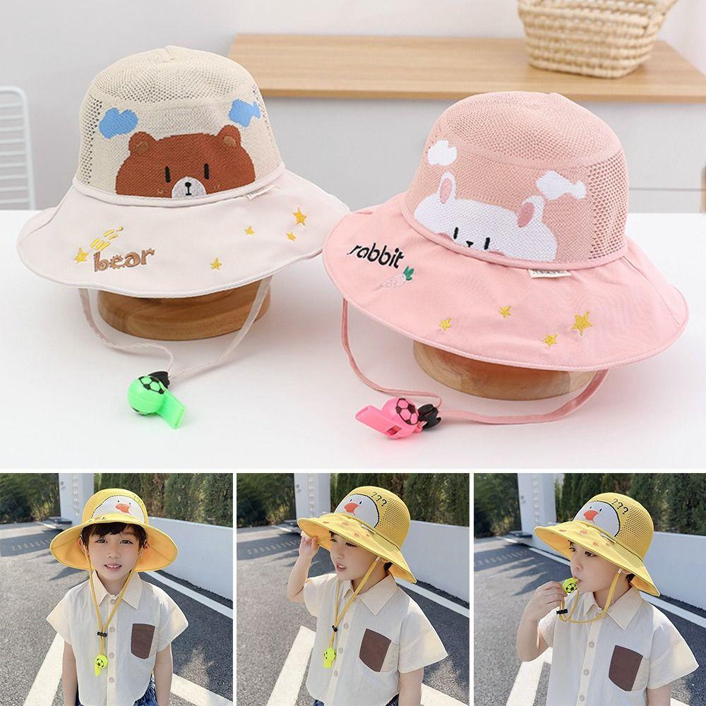 

Кепка от солнца со свистком, пляжная кепка с широкими полями, уличная детская шляпа-ведро для маленьких девочек и мальчиков